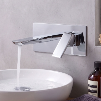 Duchy Caradon Chrome Wall Mounted Basin Mixer Tap | Product Image