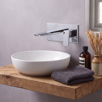 Duchy Caradon Chrome Wall Mounted Basin Mixer Tap | Product Image