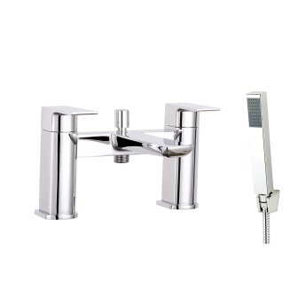 Duchy Caradon Chrome Pillar Mounted Bath Shower Tap (inc Bracket, Handset and Hose) | Product Image