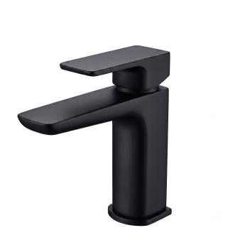 Duchy Caradon Black Mini Mono Basin Mixer Tap (inc Press Top Waste) | Product Image