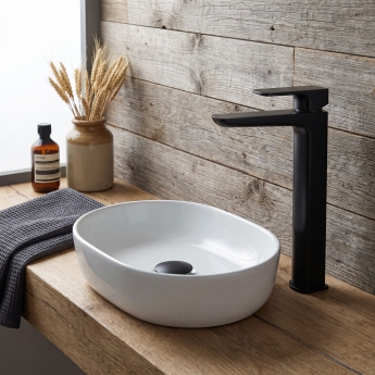 Duchy Caradon Black Tall Mono Basin Mixer Tap | Product Image