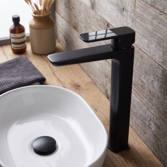 Duchy Caradon Black Tall Mono Basin Mixer Tap | Product Image