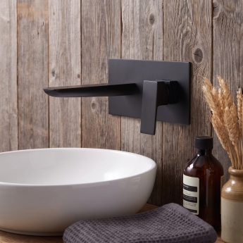 Duchy Caradon Black Wall Mounted Basin Mixer Tap | Product Image