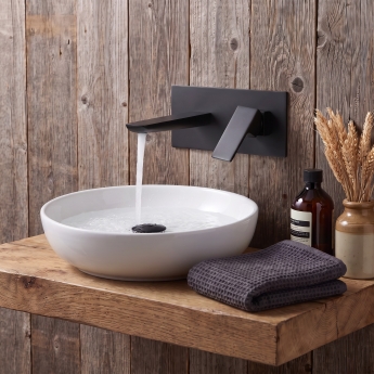 Duchy Caradon Black Wall Mounted Basin Mixer Tap | Product Image