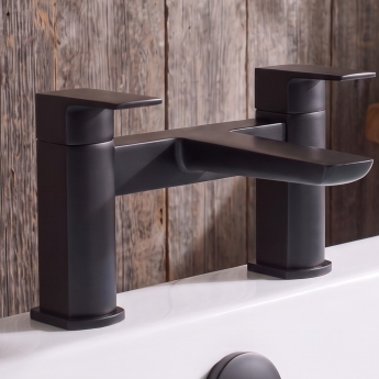 Duchy Caradon Black Pillar Mounted Bath Filler Tap | Product Image