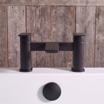 Duchy Caradon Black Pillar Mounted Bath Filler Tap | Product Image