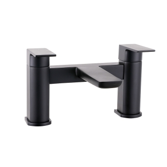 Duchy Caradon Black Pillar Mounted Bath Filler Tap | Product Image