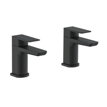 Duchy Caradon Black Bath Hot & Cold Taps Pair | Product Image