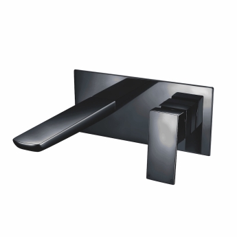 Duchy Caradon Black Wall Mounted Bath Filler Tap | Product Image