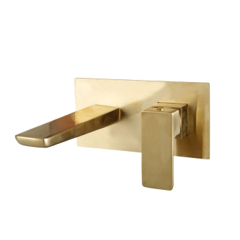 Duchy Caradon Brushed Brass Wall Mounted Basin Mixer Tap | Product Image