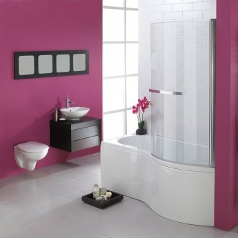 Duchy Hampstead Complete P-Shaped Shower Bath 1700mm x 703mm/900mm Right Handed