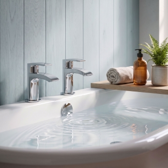 Duchy Hendra Chrome Bath Hot & Cold Taps Pair | Product Image