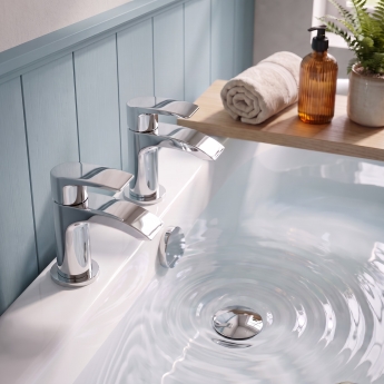 Duchy Hendra Chrome Bath Hot & Cold Taps Pair | Product Image