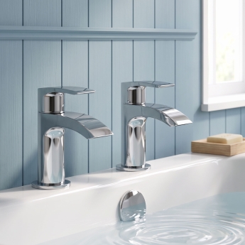 Duchy Hendra Chrome Bath Hot & Cold Taps Pair | Product Image