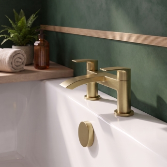 Duchy Hendra Brushed Brass Pillar Mounted Bath Filler Tap | Product Image