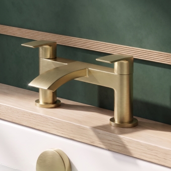 Duchy Hendra Brushed Brass Pillar Mounted Bath Filler Tap | Product Image