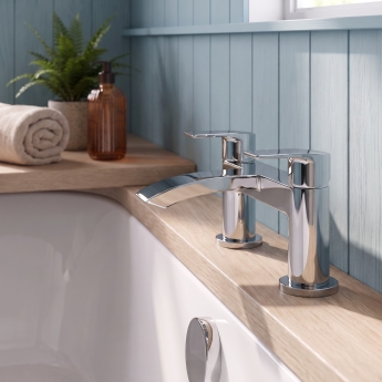 Duchy Hendra Chrome Pillar Mounted Bath Filler Tap | Product Image