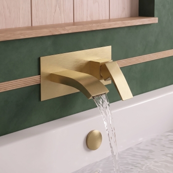 Duchy Hendra Brushed Brass Wall Mounted Bath Filler Tap | Product Image