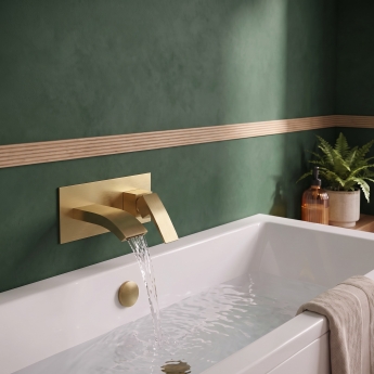 Duchy Hendra Brushed Brass Wall Mounted Bath Filler Tap | Product Image