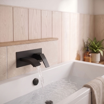 Duchy Hendra Black Wall Mounted Bath Filler Tap | Product Image