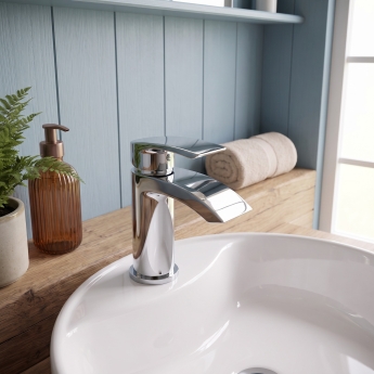 Duchy Hendra Chrome Mono Basin Mixer Tap (inc Press Top Waste) | Product Image