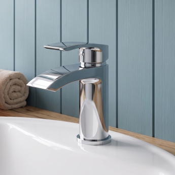 Duchy Hendra Chrome Mini Mono Basin Mixer Tap (inc Press Top Waste) | Product Image
