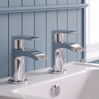 Duchy Hendra Chrome Basin Hot & Cold Taps Pair | Product Image