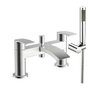 Duchy Hendra Chrome Pillar Mounted Bath Shower Tap (inc Bracket, Handset and Hose) | Product Image