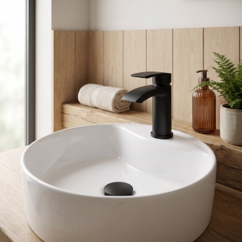 Duchy Hendra Black Mono Basin Mixer Tap (inc Press Top Waste) | Product Image