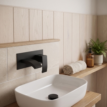Duchy Hendra Black Wall Mounted Basin Mixer Tap | Product Image