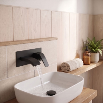 Duchy Hendra Black Wall Mounted Basin Mixer Tap | Product Image