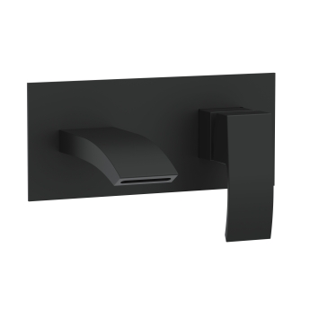 Duchy Hendra Black Wall Mounted Bath Filler Tap | Product Image