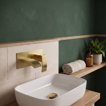 Duchy Hendra Brushed Brass Wall Mounted Basin Mixer Tap | Product Image