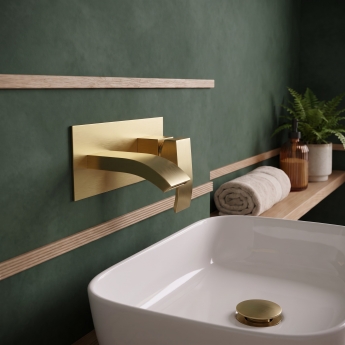Duchy Hendra Brushed Brass Wall Mounted Basin Mixer Tap | Product Image