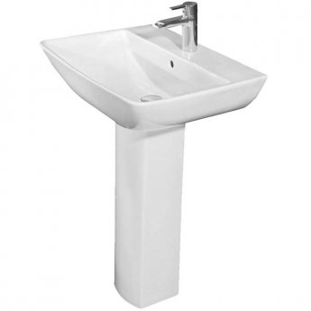 Duchy Jasmine Basin and Full Pedestal 600mm Wide 1 Tap Hole