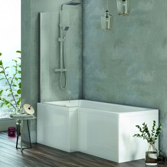Duchy Kensington Complete L-Shaped Shower Bath 1700mm x 700mm/850mm Left Handed