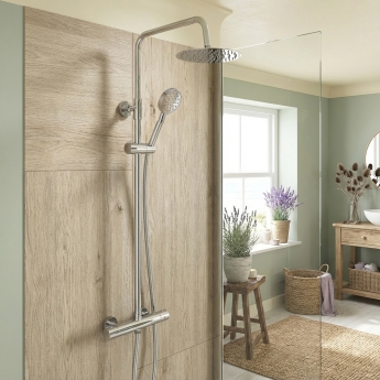 Duchy Kerensa Chrome Complete Mixer Shower with Fixed Head and Handset | Product Image