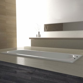 Duchy Single Ended Steel Bath with Grip Hole 1600mm x 700mm - 2 Tap Hole