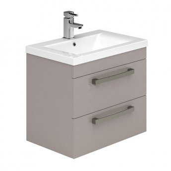 Duchy Nevada 2-Drawer Wall Hung Vanity Unit with Basin 600mm Wide Cashmere 1 Tap Hole