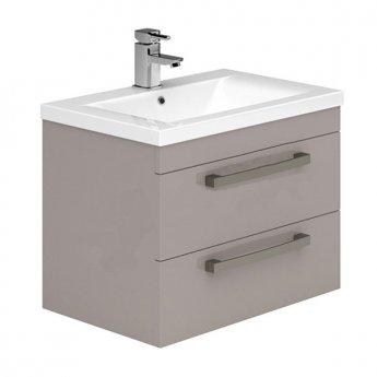 Duchy Nevada 2-Drawer Wall Hung Vanity Unit with Basin 800mm Wide Cashmere 1 Tap Hole