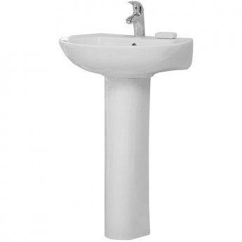 Duchy Ocean Basin and Full Pedestal 560mm Wide 1 Tap Hole