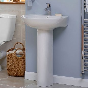 Duchy Ocean Basin and Full Pedestal 560mm Wide 2 Tap Hole