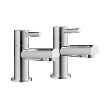 Duchy Penrose Chrome Basin Hot & Cold Taps Pair | Product Image