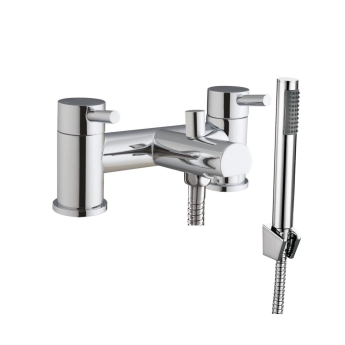 Duchy Penrose Chrome Pillar Mounted Bath Shower Tap (inc Bracket, Handset and Hose) | Product Image