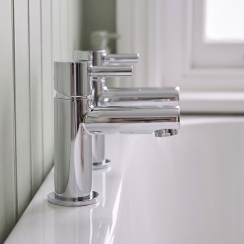 Duchy Penrose Chrome Bath Hot & Cold Taps Pair | Product Image