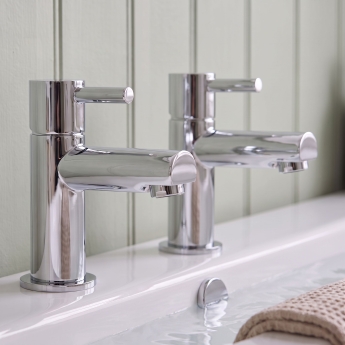 Duchy Penrose Chrome Bath Hot & Cold Taps Pair | Product Image