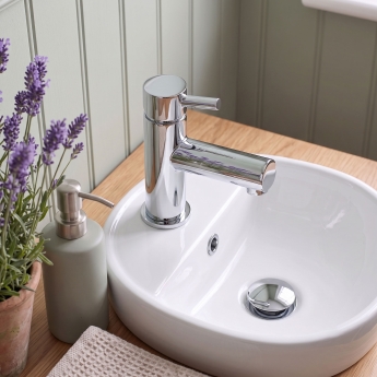 Duchy Penrose Chrome Mono Basin Mixer Tap (inc Press Top Waste) | Product Image