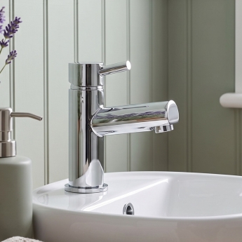 Duchy Penrose Chrome Mono Basin Mixer Tap (inc Press Top Waste) | Product Image