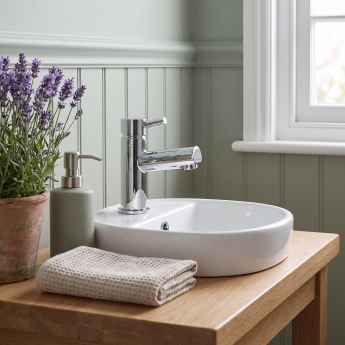 Duchy Penrose Chrome Mono Basin Mixer Tap (inc Press Top Waste) | Product Image