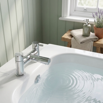 Duchy Penrose Chrome Pillar Mounted Bath Filler Tap | Product Image